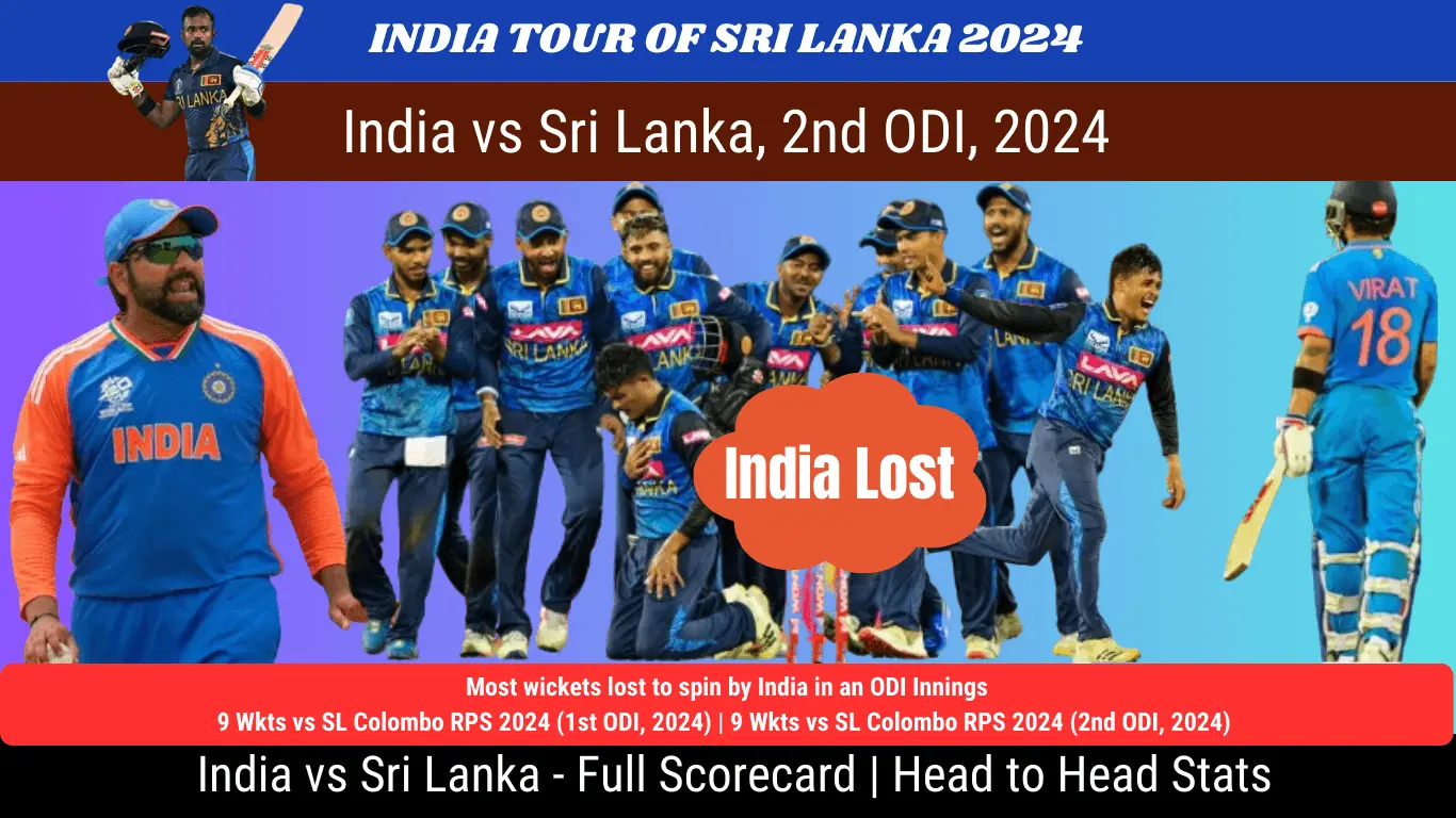 Sri Lanka defeated India in the second ODI of 2024